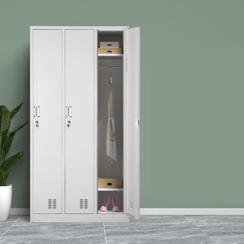 Contemporary Style Wardrobe Metal Home Wardrobe Closet with Locks
