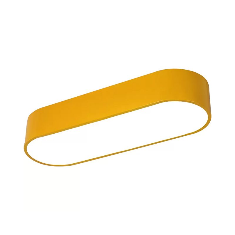 Luminaire encastré LED elliptique pour enfants, finition acrylique rouge/jaune/bleu proche du plafonnier