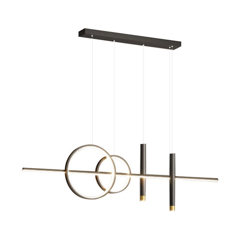 Contemporary 5-Light Golden Kitchen Island Lighting LED Ceiling Light
