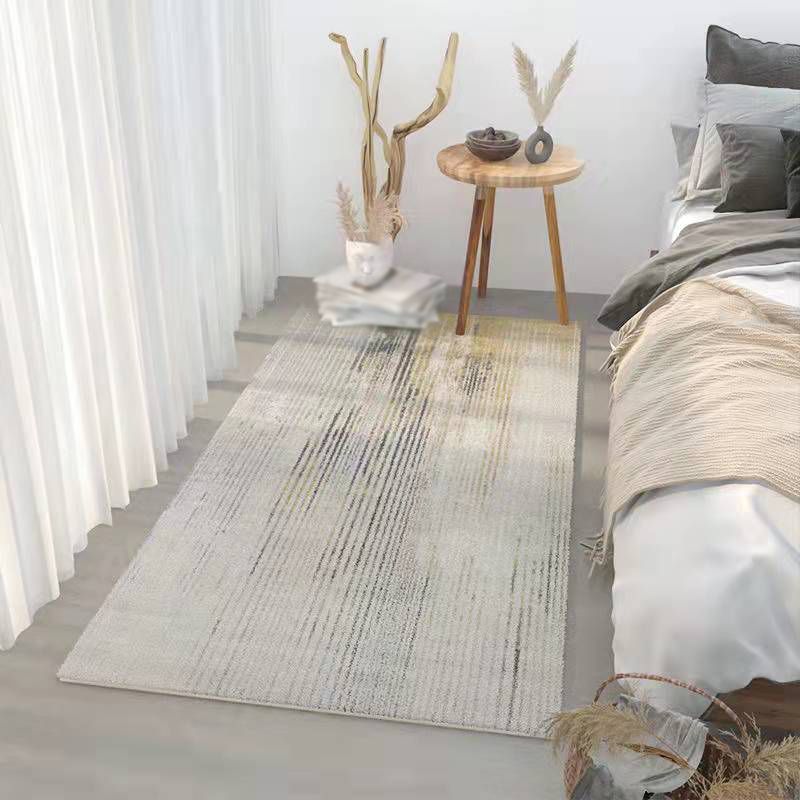 Gray Modern Area Carpet Polyester Abstract Graphic Carpet Washable Carpet for Drawing Room