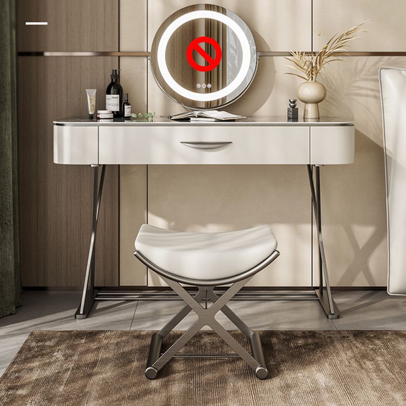 Slate Top Vanity Makeup Table Set Contemporary 1 Drawer Dressing Table