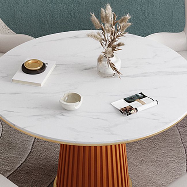 1/5 Pcs Metal Modern Dining Room Set with Round Table and Pedestal Base Dining Set