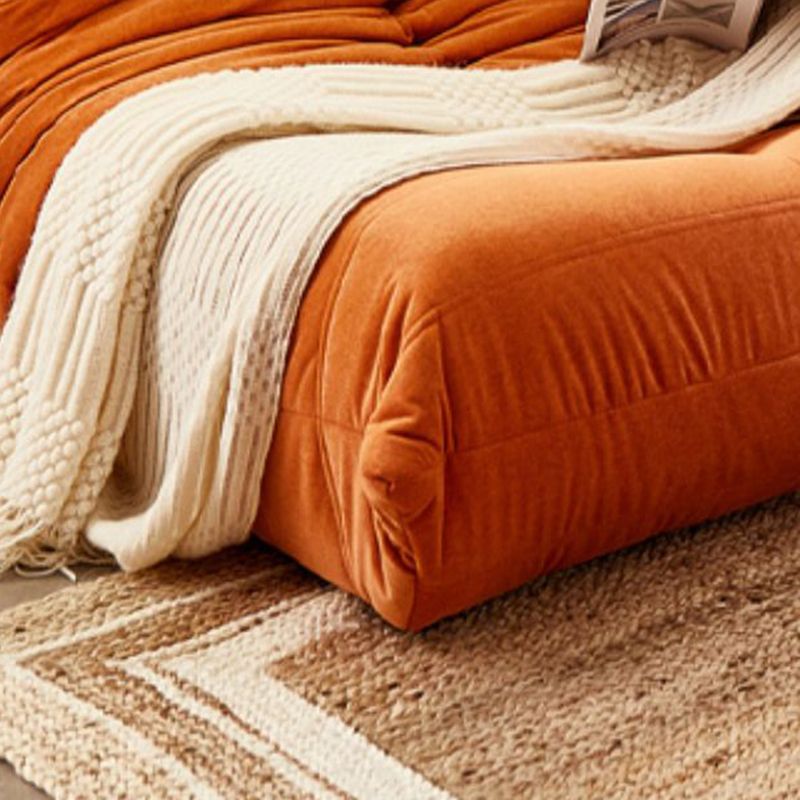 Modern Tufted Cushions Armless Living Room Wooden Standard Seating