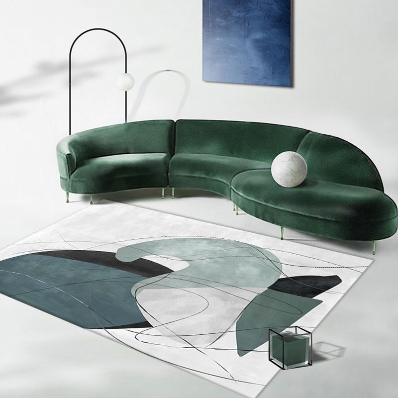 Minimalist Indoor Rug Abstract Pattern Creative Area Rug Polyester Anti-Slip Rug for Living Room