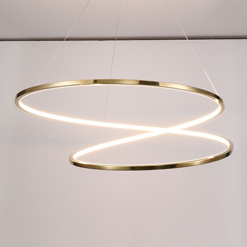 Twist Pendant Light Fixture Minimalist Stainless Steel LED Suspension Light