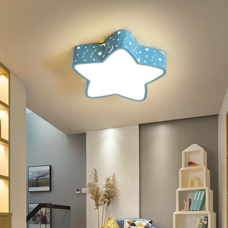 Star Flush Mount Ceiling Light Minimalism Metal LED Bedroom Flush Mounted Ceiling Light