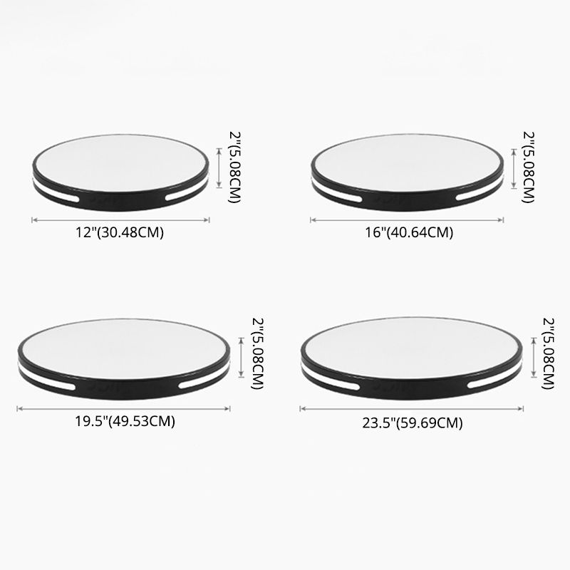 360° Surround Lighting Round LED Ceiling Light Modern Minimalism Metal Openwork Borders Flush Mount Lamp for Study Room