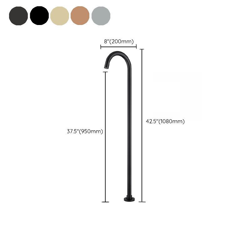 Modern Freestanding Tub Filler Brass 1-Handle Floor Mounted Freestanding Bathtub Faucet