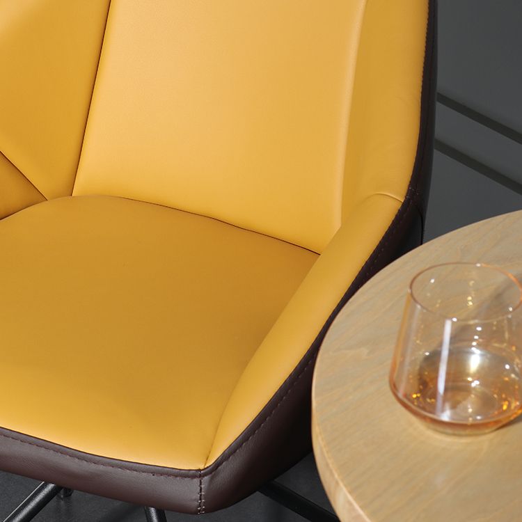 Silla de comedor de estilo moderno, silla Parsons lateral de metal con brazo para cocina
