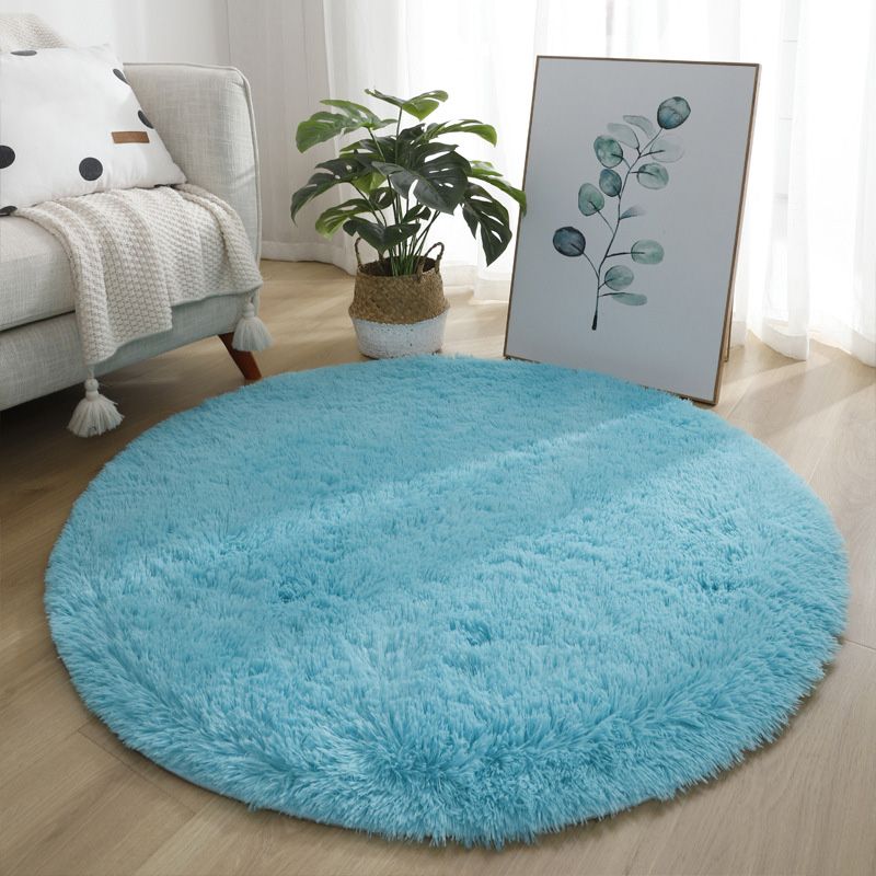Tappeto contemporaneo decorazione per la casa rotonda tappeto in poliestere shag area resistente alle macchie