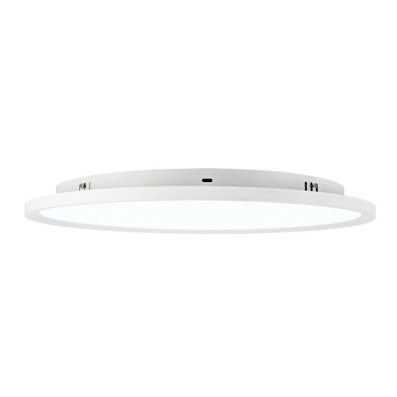 Lámpara de techo LED ultrafina redonda blanca, lámpara de montaje empotrado de aleación de aluminio minimalista contemporánea