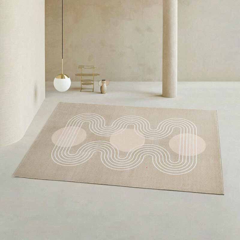 Light Pink Modern Carpet Polyester Blended Carpet Washable Carpet for Living Room