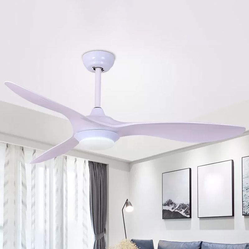 Aménagement de plafond semi-flush de 52 "LED de large LED de large lampe à fans pendentif acrylique classique avec 3 lames