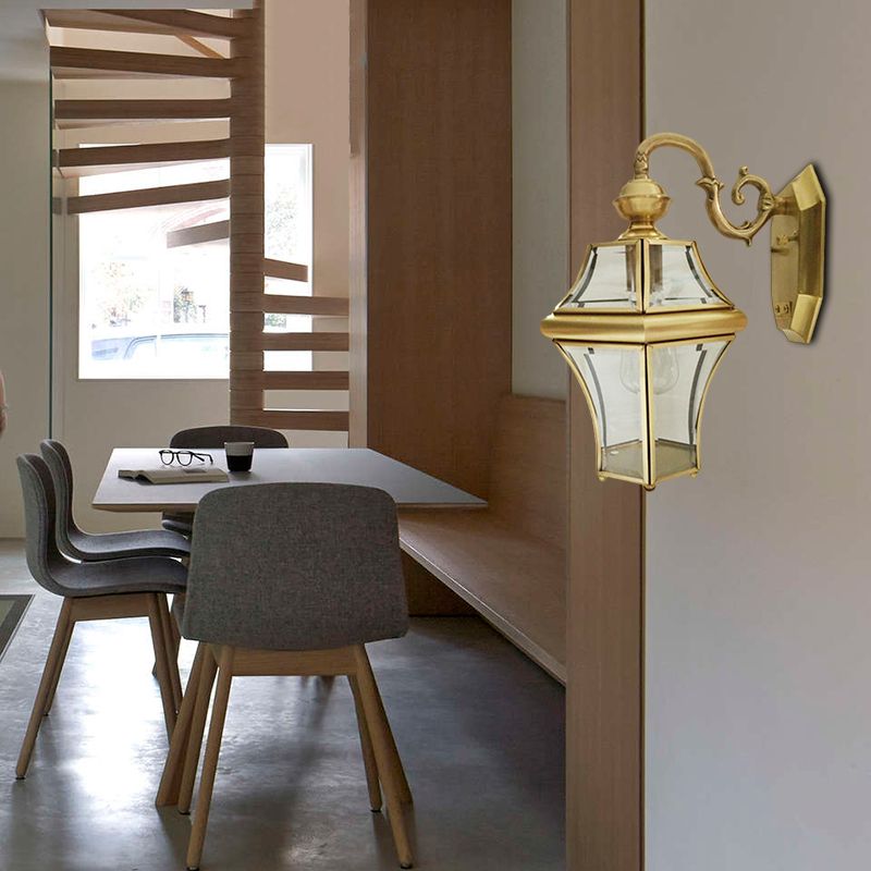 Birdcage Metal Wall Sconce Traditional 1 Bulb Brass Living Room Wall Lighting Fixture