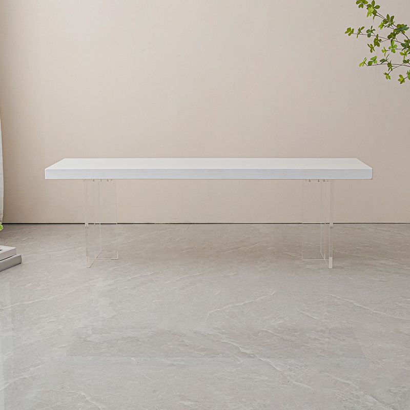 Contemporary Solid Wood Bench Brown Seating Bench with Acrylic Base