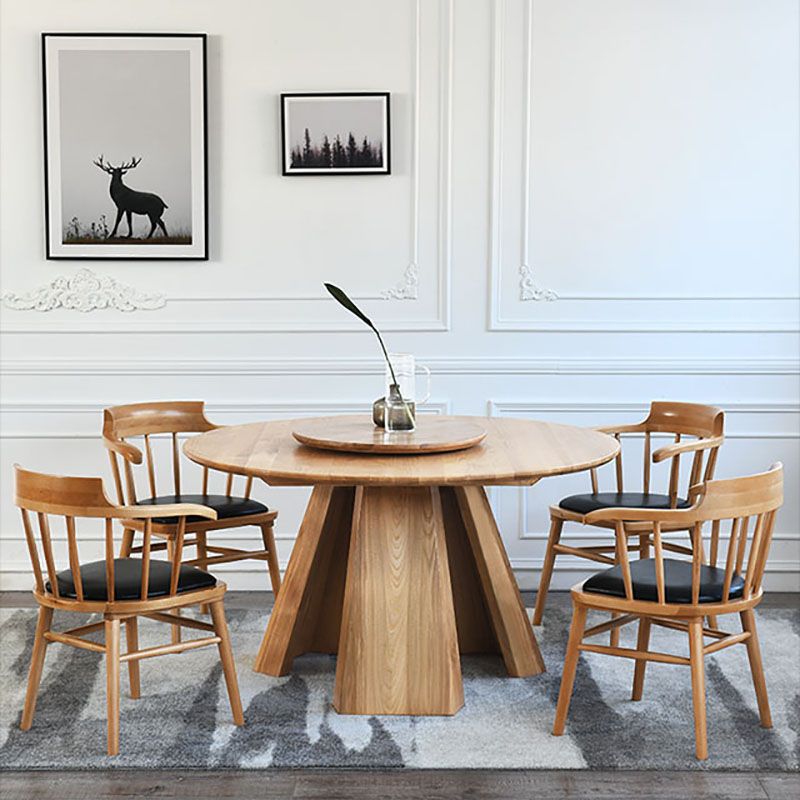 Contemporary Windsor Back Arm Chairs Leather Dining Chairs for Home