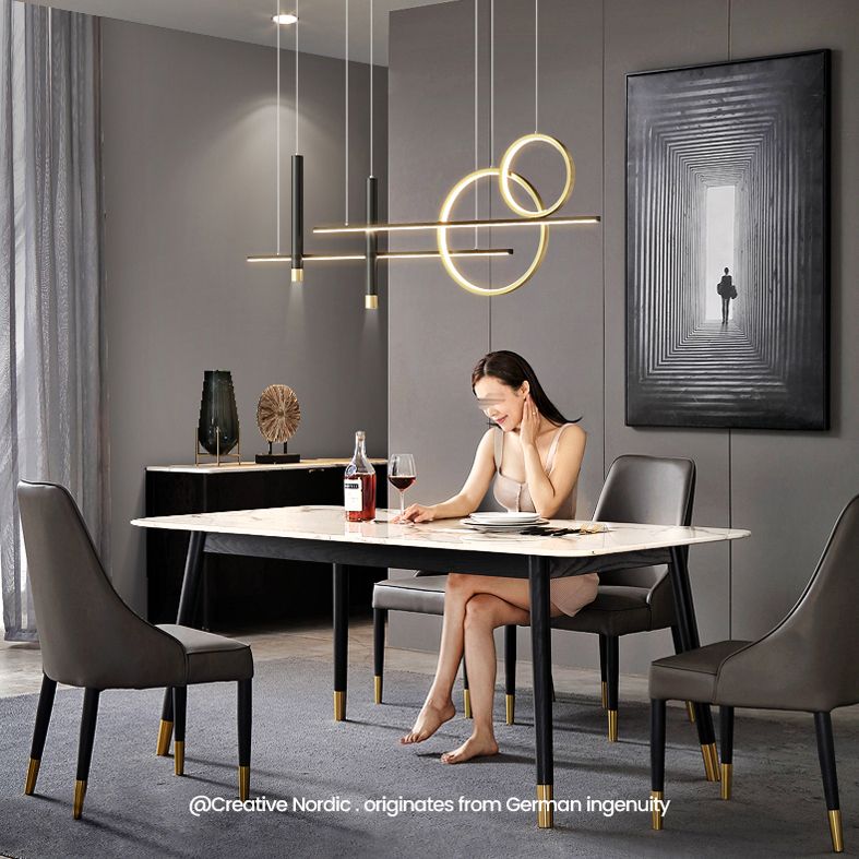 Wrought Iron LED Island Pendant Light in Modern Creative Style Silica Gel Ceiling Light for Dining Room