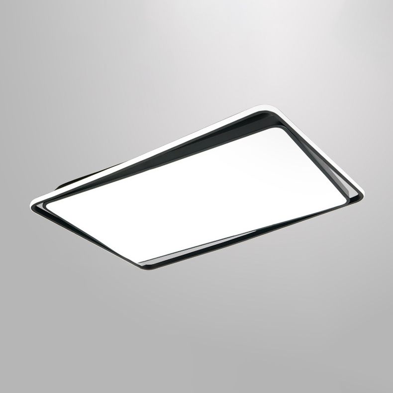 Modern Style Black Led Flush Mount Fixture Geometric Acrylic Flush Ceiling Lighting