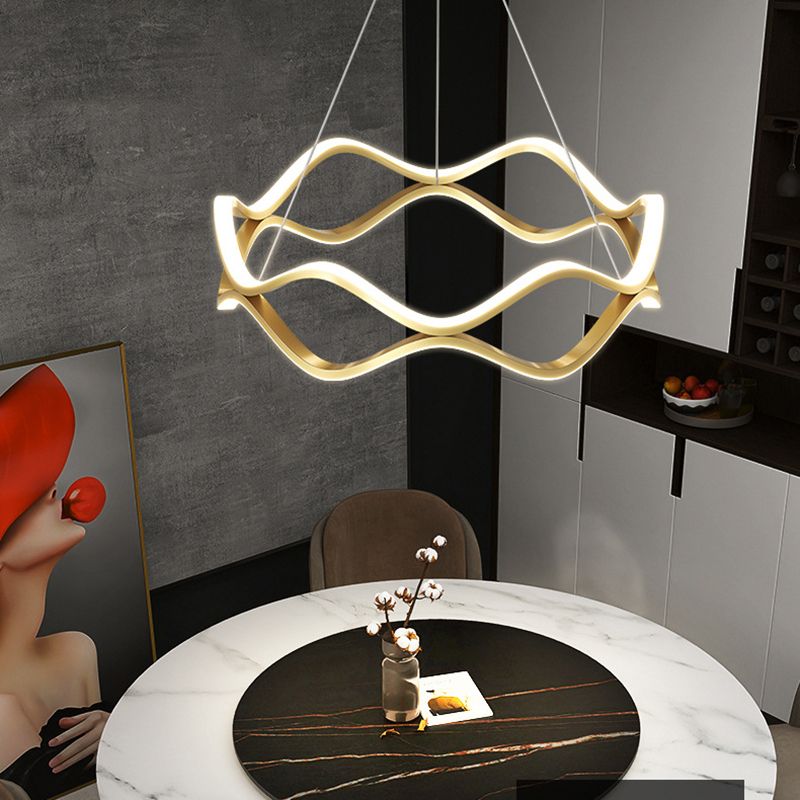 Modern Minimalist Linear LED Pendant Light Aluminium Indoor Hanging Lamp with Silicone Shade