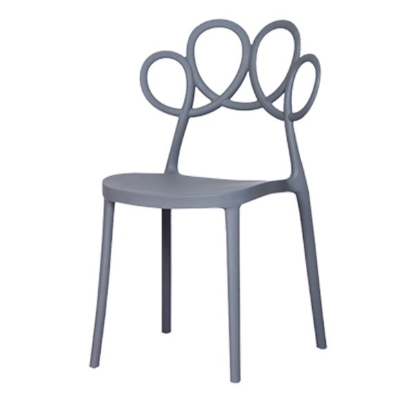 Contemporary Side Chair Armles with Open Back in Plastic Dining Side Chair