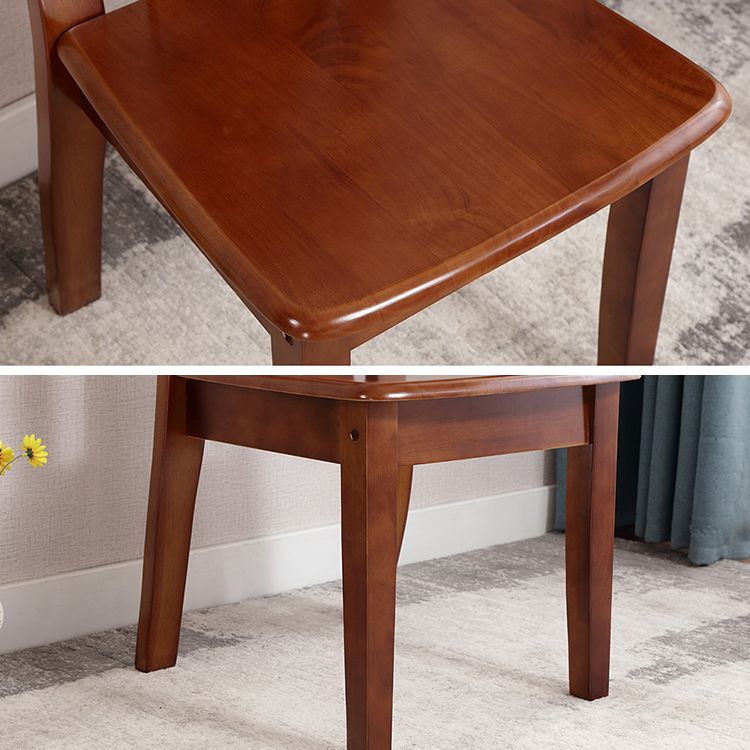 Chaise de salle à manger traditionnelle en bois massif, chaise latérale à dossier à lattes pour la maison
