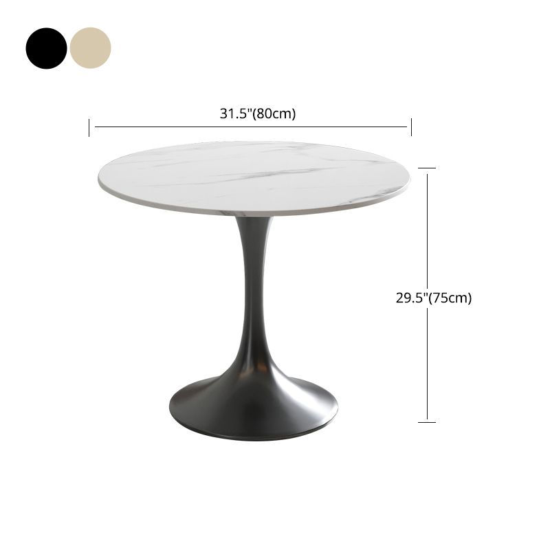 Modern 1/4/5 Pieces White Dining Set Round Sintered Stone Dining Table Set