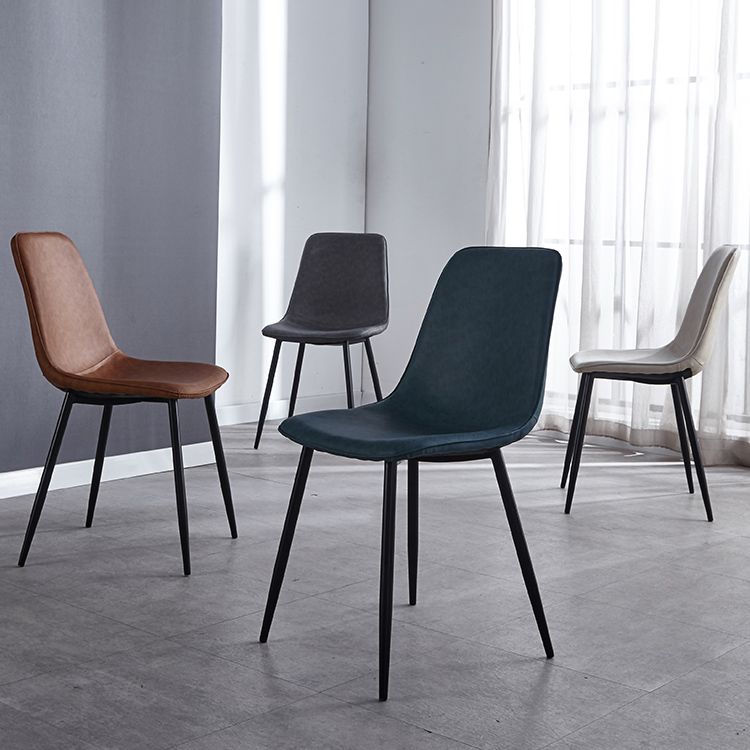 Moderne stijl faux lederen stoelen stevige achterste dinerkant -stoel voor thuisgebruik