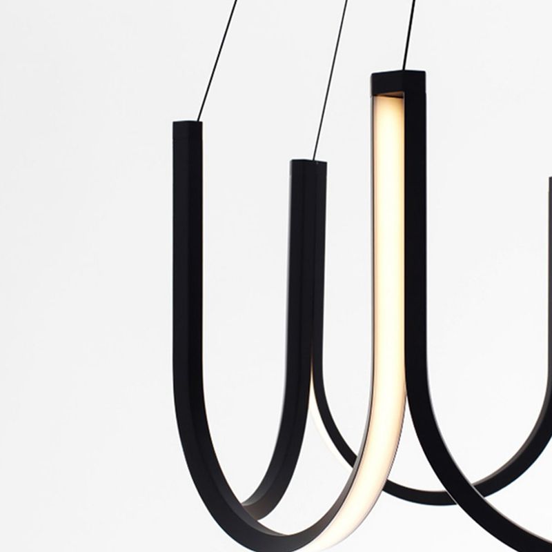 Lampadella geometrica nera LED moderna LED sospesa con alluminio per camera da letto