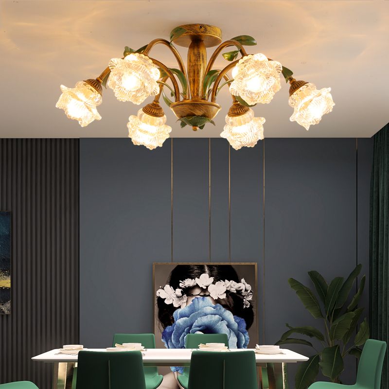 Simple Style Flush Mount Ceiling Light Fixtures Modern Ceiling Lamp with Glass Shade
