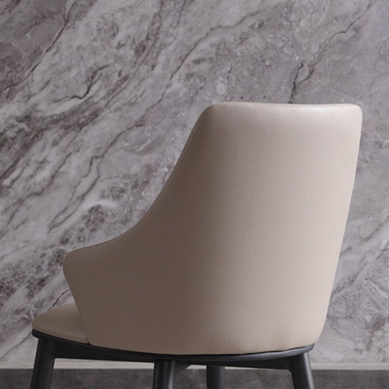 Industrial Style Arm Chair Metal Solid Back Dining Room Chair for Dining Room