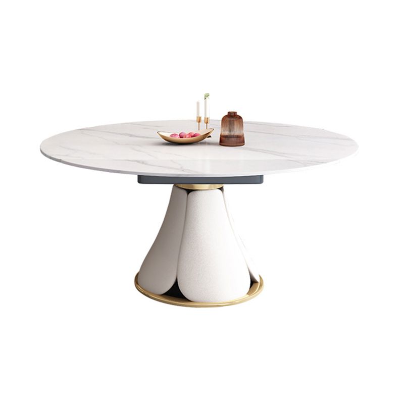 Modern Pedestal Round Dining Table Stone Table for Dining Room Kitchen