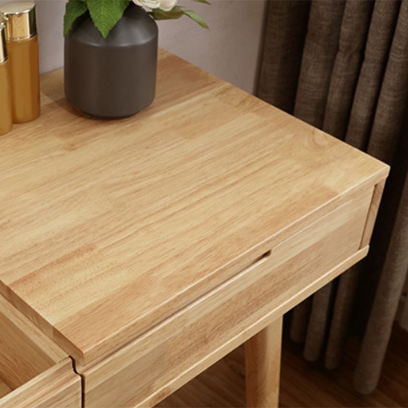 Nordic Flip-Top Vanity Dressing Table Set with Stool 1-Drawer Wood Vanity Table