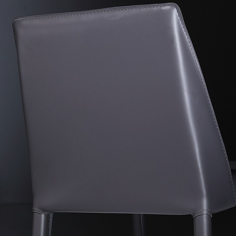 Faux Leather Indoor Upholstered Dining Chair Matte Finish Solid Back Side Chair
