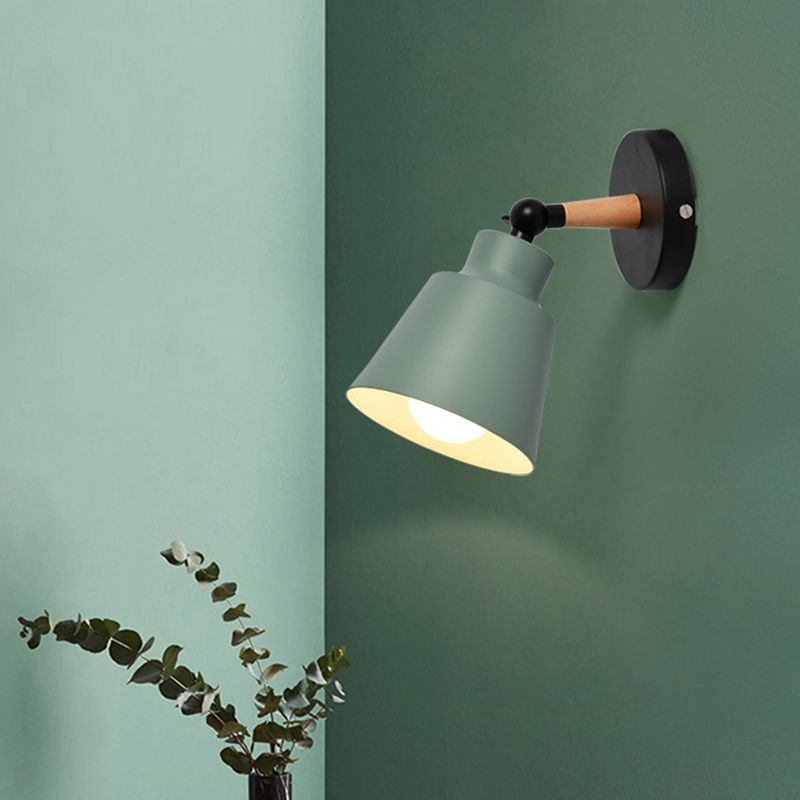 Modernism Macaron Metal Wall Light Wood Lighting for Foyer Home