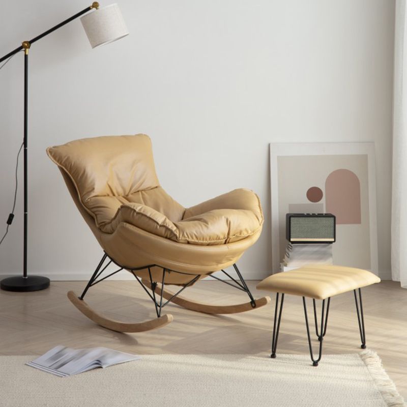 Modern Rocker Chair Upholstered with Light Legs Glider for Living Room