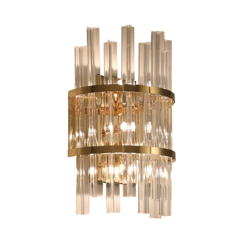 Clear Crystal Prism Sconce Lighting Modern 3 Lights Chrome/Gold Finish Wall Mounted Lamp for Living Room