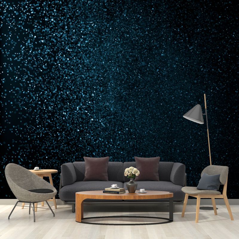 Starry Late Night Wall Mural Modern Water-Proof Living Room Wall Art, Customized Print