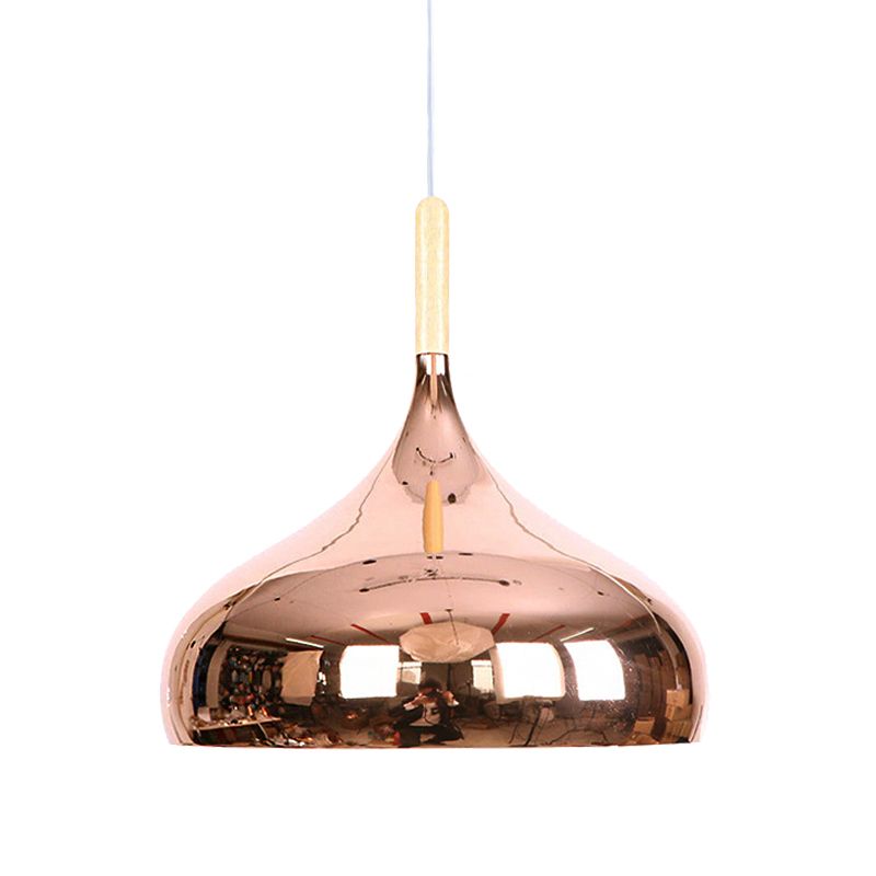 1 têtes de bol de bol d'éclairage pendentif moderniste élégant chromé / or / rose or métallique suspendue en suspension pour table à manger