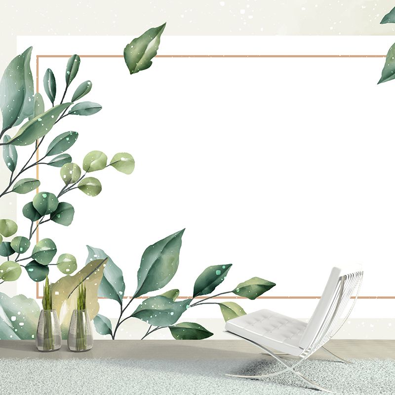 Modern Plant Wall Murals Stain Resistant Wall Art for Home,Waterproof and Antifouling