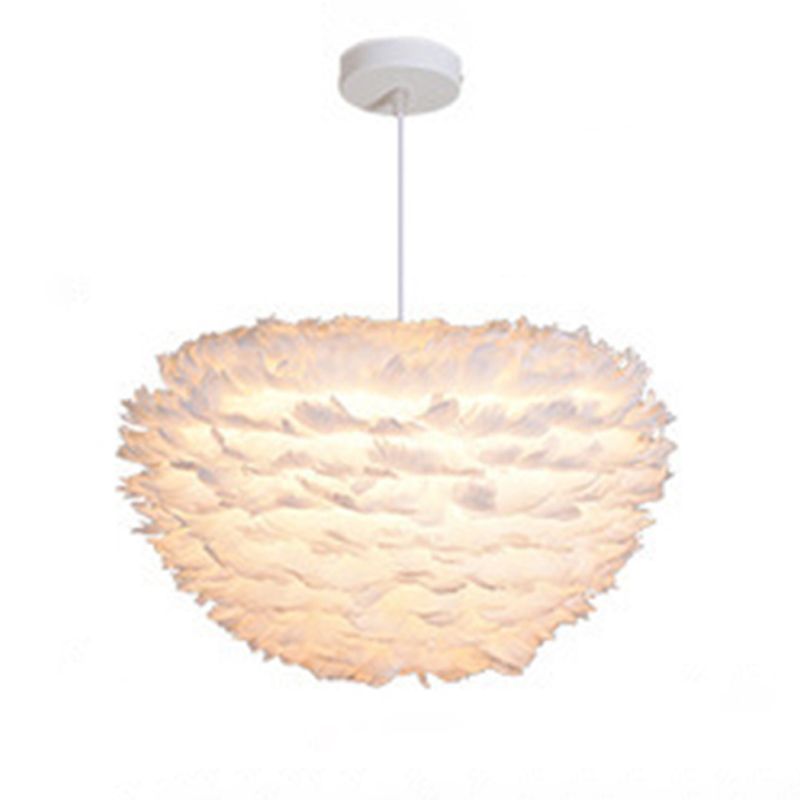 Modern Feather Hanging Lights Children's Room Bedroom Living Room Chandelier