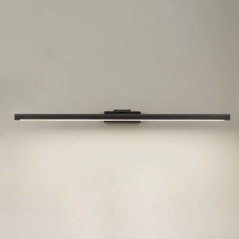 Metal Linear Wall Sconce Modern Style 1-Light Swing Arm Mirror Wall Light Fixture in Black