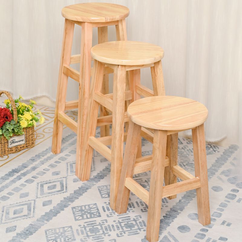 Modern Style Solid Wood Bar Stool with Footrest Living Room Lounge Bar Stool