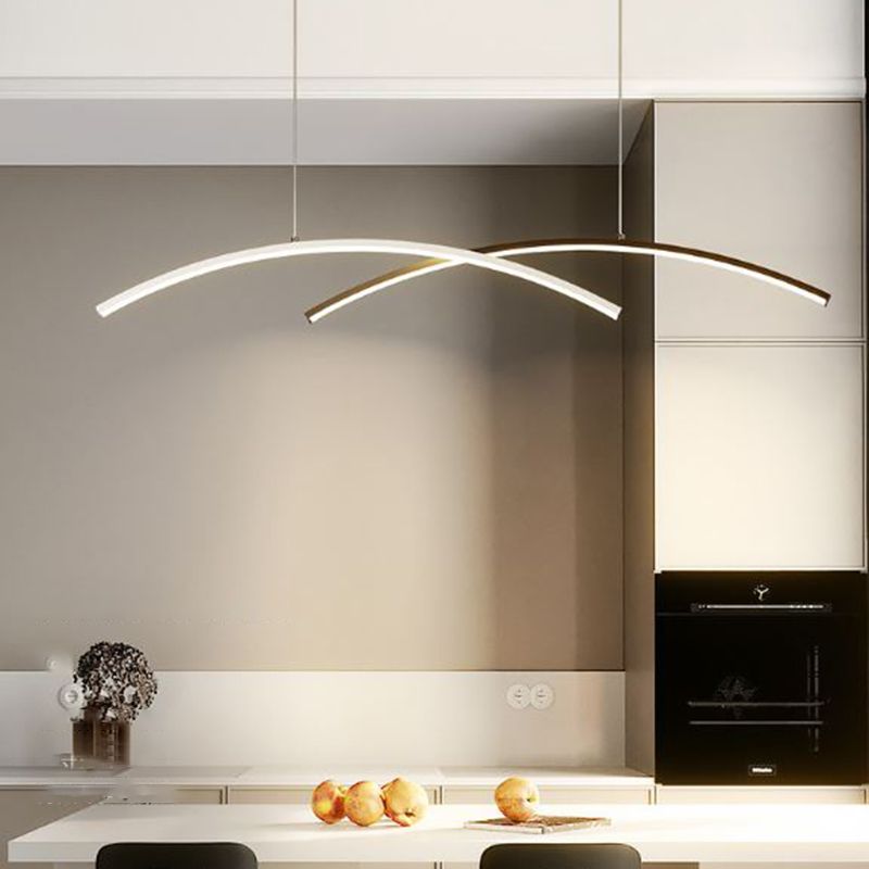 Black/White Kitchen Island Lighting Contemporary LED Ceiling Light for Home