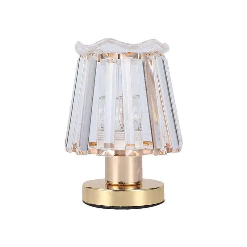 Prismi di cristallo smussato Lampada da scrivania affusolata Lampada da lettura minimalista a 1 luce in oro