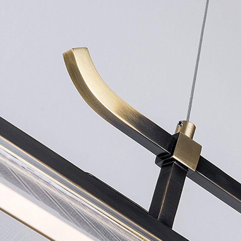 Solid Brass Post Modern Kitchen Island Fixture LED Ceiling Light Pendant in Black