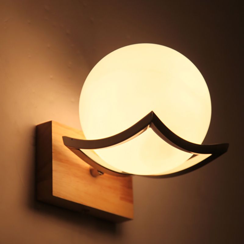 Splicle de pared de vidrio blanco 1 1 Cabeza de luz montada en la pared para la sala de estudio de la sala de estudio