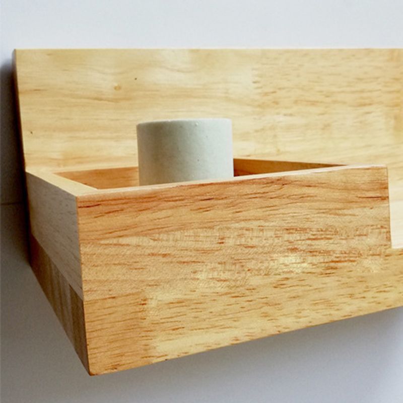 1-Licht geometrische Wandleuchten moderne einfache Style Holzwandbeleuchtung in braun und grün