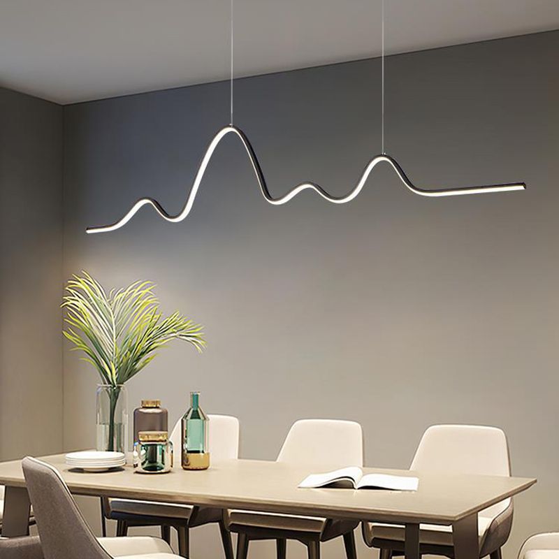 Modern Style Geometric Shape Island Pendant Metal Island Light Fixtures for Living Room