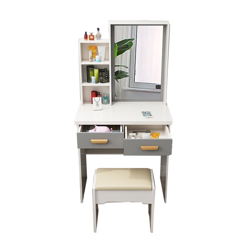 Wooden Vanity Table with 1 Storage Drawer Makeup Table with Mirror