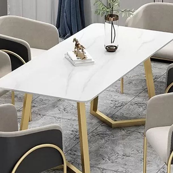 1/2/5/7 Pcs Metal Glam Style Dining Room Set with Rectangle Table Dinette Set